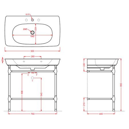 Artceram CIVITAS Металическая структура Quadra 70х40хh80,5см для раковины 90, полка сетка, цвет: золото, артикул CIA008 73 oro