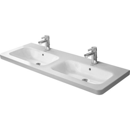 Duravit DuraStyle Двойная раковина с перел.,с 3 отв.  под смес.,1300x480мм, Цвет: Белый, артикул 2338130030
