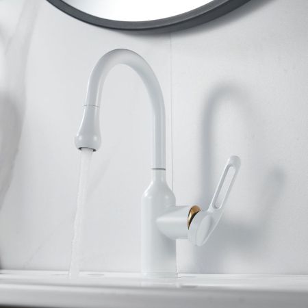 Смеситель для раковины Raffine F101C, белый, артикул F101C