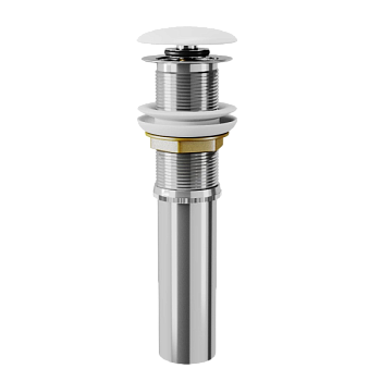 Донный клапан DK для раковины (умывальника) 1/4" клик-клак, белая матовая крышка (DC9008)