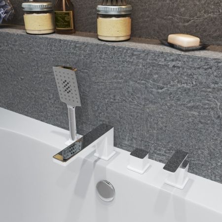 Смеситель на борт ванны Timo Torne 4330/00-16Y Хром Белый, артикул 4330/00-16Y