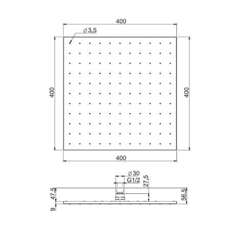 FIMA|Carlo Frattini Wellness Верхний душ из латуни 400x400 мм., квадратный, цвет хром FIMA|Carlo Frattini Wellness Верхний душ из латуни 400x400 мм., квадратный, цвет хром