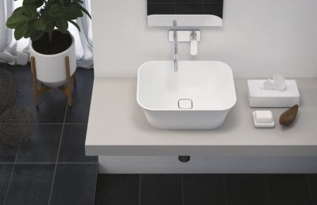 Накладная раковина из литьевого мрамора  CEZARES TITAN-SQUARE, артикул TITAN-SQUARE-50-38-17-LVB