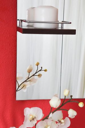 Зеркало со шкафом Бриклаер Бали 75 с подсветкой Корпус венге, фасад белый L