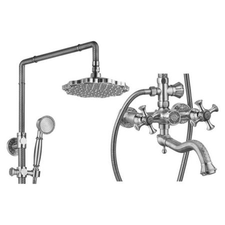 Душевая система ZorG Antic A 7002DS-SL Серебро, артикул A 7002DS-SL