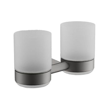 Стакан для ванной комнаты двойной BELZ B91208, оружейная сталь