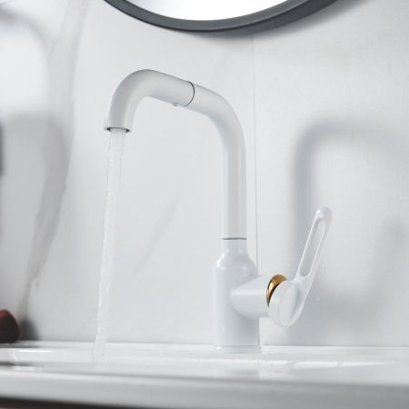 Смеситель для раковины Raffine F201C, белый