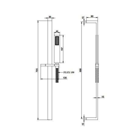 Bongio Душевая стойка с ручным душем 1500 мм, цвет хром, артикул 00878CR00