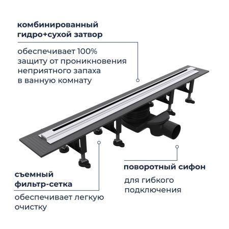 Душевой трап, обрезной RGW SDR-55 (1200), артикул 79215512-01