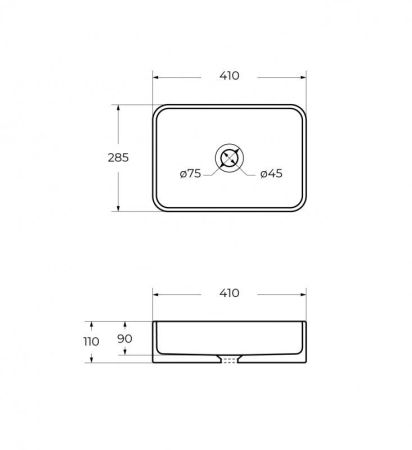 Раковина накладная керамическая CZR-6596, артикул CZR-6596