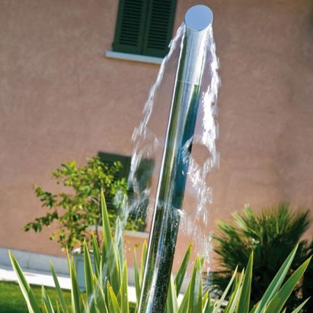 BOSSINI AQUABAMBU Душевая колонна для установки вне помещения, напольная, 2 прогрессивных смесителя, каскад, излив, с встроенной частью, цвет хром, артикул L00860.030