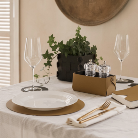 ADJ Круглый плейсмат, D30 см., цвет: горчичный/оливковый, артикул 0005.40/55