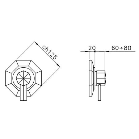 Stella Firenze Внешняя часть встраиваемого смесителя душа 3292MC P.V., цвет: хром, артикул FI 01410 CR00