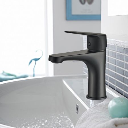 Смеситель для раковины WesnaArt NOVA NOV03-210Black, черный, артикул NOV03-210Black