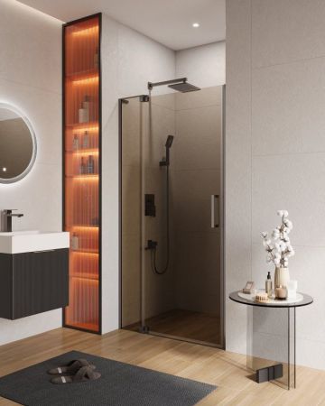 SLIDER-B-1-80/90-GRIGIO-GM Душевая дверь, артикул SLIDER-B-1-80/90-GRIGIO-GM