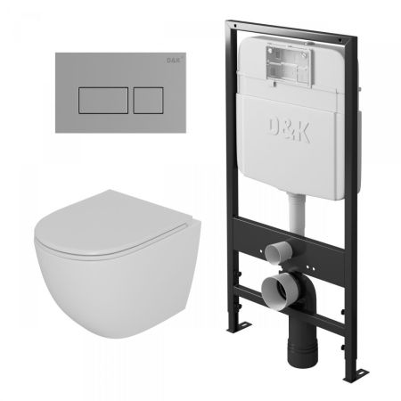 Комплект D&K DS1391605 унитаз DT1396016, инсталляция DI8055119, клавиша смыва DB1439001, артикул DS1391605