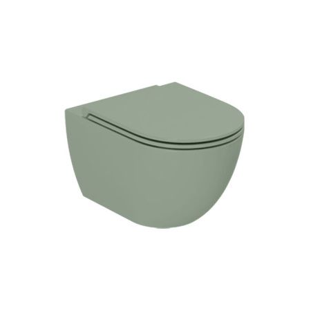 AZZURRA COMODA Унитаз подвесной 515х360х340 мм., безободковый, с комплектом крепежей, цвет Verde natura