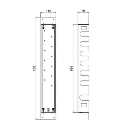 Комплект, Carimali, для легкого монтажа, для 6-позиционного термостатического смесителя с высоким напором