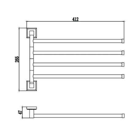 Полотенцедержатель Savol S-009504, хром, артикул S-009504