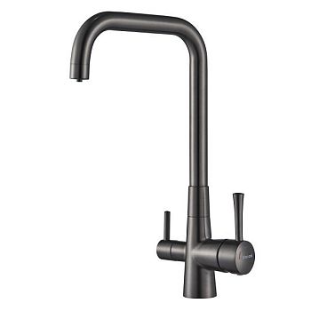 Смеситель для кухни с подключением фильтра Shevanik S528T, оружейная сталь