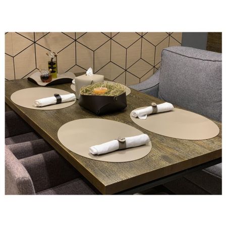 ADJ Круглый плейсмат, D40 см., цвет: капучино/шоколад, артикул 0003.04/06