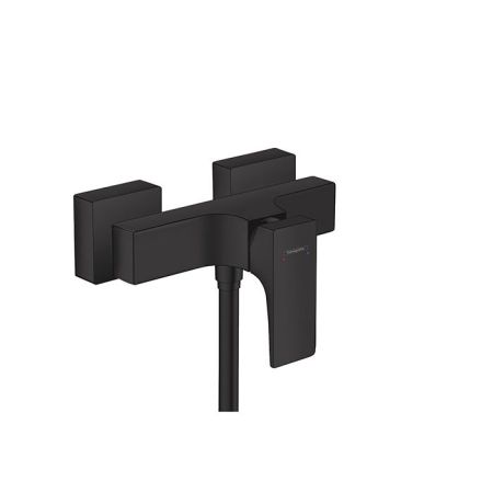 Смеситель для душа, Hansgrohe, Metropol, тип открывания воды-однорычажный, тип регулирования воды-керамический узел смешивания, тип установки-настенный, отверстия для монтажа-2, цвет-черный матовый, регулятор температуры, шумопоглотитель, артикул 32560670