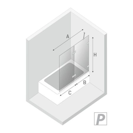 Шторка для ванны NEW TRENDY AVEXA WHITE 130 см EXK-2979 R (белый), артикул EXK-2979