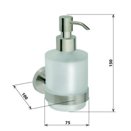 Дозатор для жидкого мыла NEO настенный 200ml 75x145x100мм, матовый хром, артикул 104109115