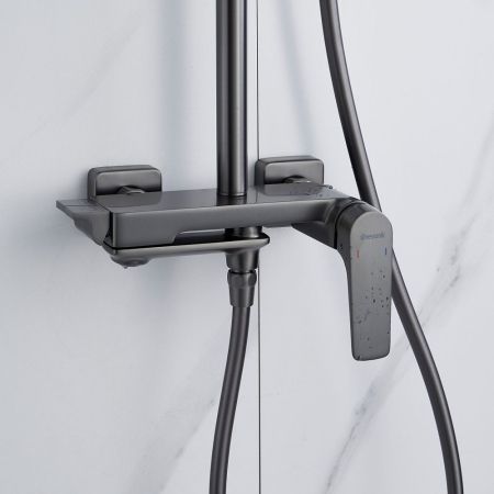 Душевая система Shevanik S4226T, оружейная сталь, артикул S4226T