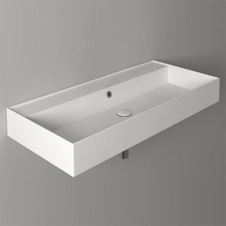 SIMAS AGILE Раковина подвесная 101х46 см, с переливом, без отв под смеситель,цвет белый