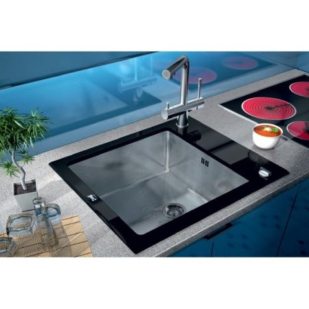 Кухонная мойка ZorG Glass GL-6051-BLACK Черный / Хром, артикул GL-6051-BLACK