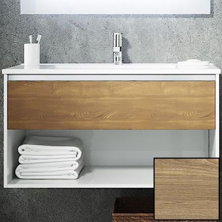 Тумба с раковиной SanVit Контур 80 kkont080 с фактурой под дерево подвесная Карпатская ель, артикул kkont080