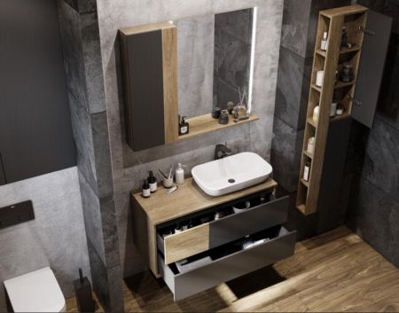 Зеркало АКВАТОН ТЕРРА 1A247002TEDY0 (85*70) (полка, дуб кантри), шт, артикул 1A247002TEDY0