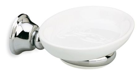 Stil Haus Smart, настенная керамическая мыльница, цвет хром - белая керамика, артикул SM09(08-BI)