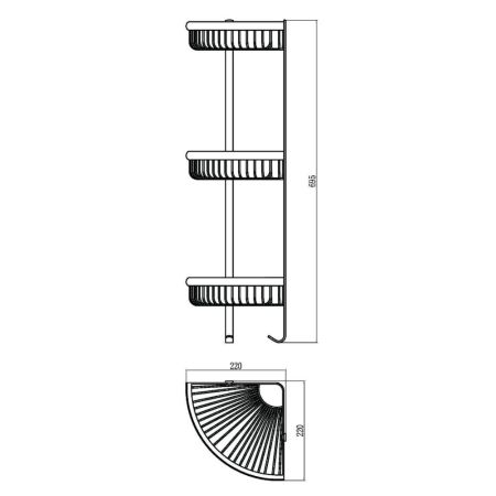Полка угловая Savol S-L5854-3, сатин, артикул S-L5854-3