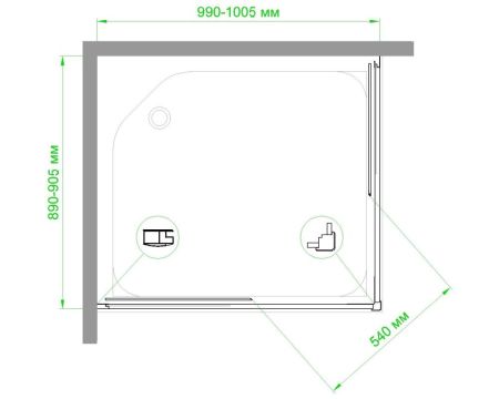 Душевой уголок Royal Bath RB HPD-T-ST 100х90х200 (прозрачное), артикул RB9100HPD-T-ST