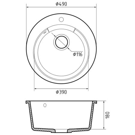Кухонная мойка GranFest URBAN 649, белый, артикул 649 белый