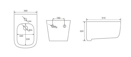 Керамическое подвесное биде KELSTON BD700-142W, артикул BD700-142W