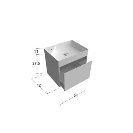 ANTONIO LUPI SIMPLO Раковина 540х420х110мм, для установки на столешницу, с 1 отверстием для смесителя, с самотечным донным клапан, Flumood, цвет белый, артикул SIMPLO54*1