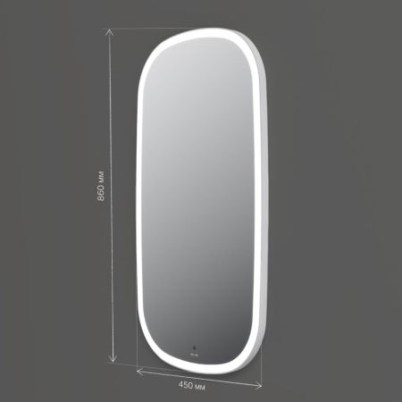M8FMOX0451WGH Зеркало универсальное с контурной LED-подсветкой, ИК- сенсором, вытянутое, 45*86 см, артикул M8FMOX0451WGH