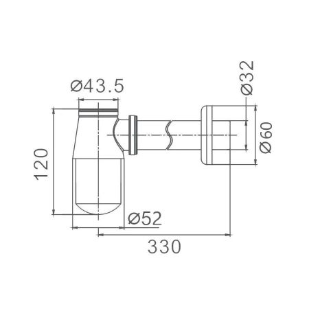 Сифон для раковины D-Lin D61212, хром
