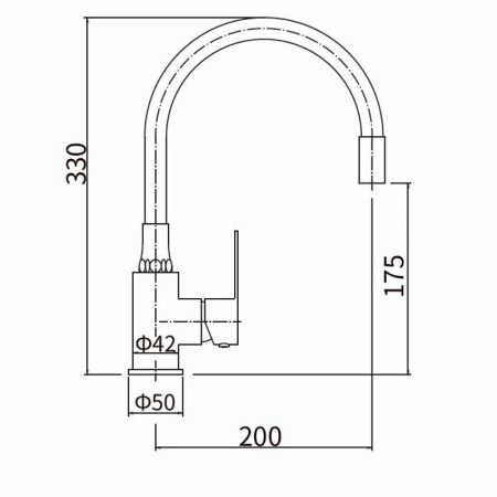 Смеситель для кухни с гибким изливом FASHUN A54101-10, сатин/красный