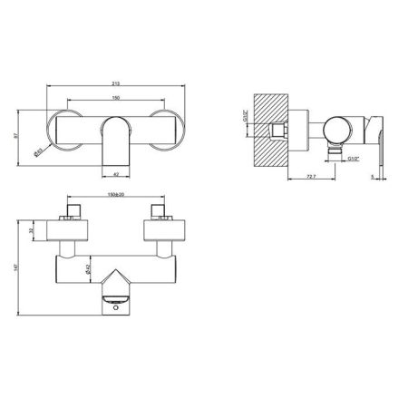 Gessi Emporio Via manzoni Смеситель наружный для душа, цвет: Black XL, артикул 38631#299
