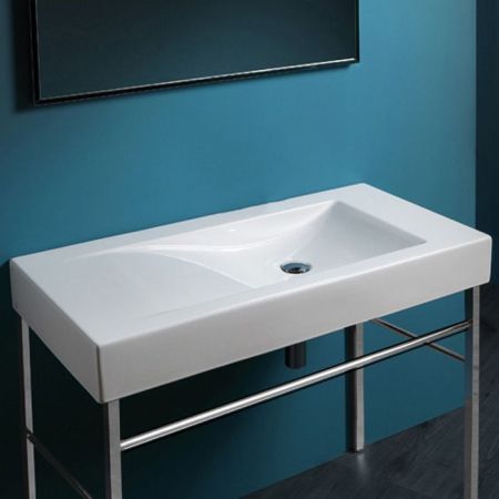 SIMAS Frozen Пара стоек для консоли/раковины, цвет хром (необходимо заказать штангу), артикул FZ/DUCG1