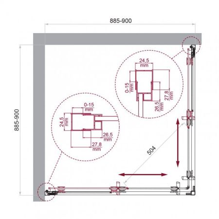 LUCE-A-2-90-C-Cr Душевой уголок, артикул LUCE-A-2-90-C-Cr