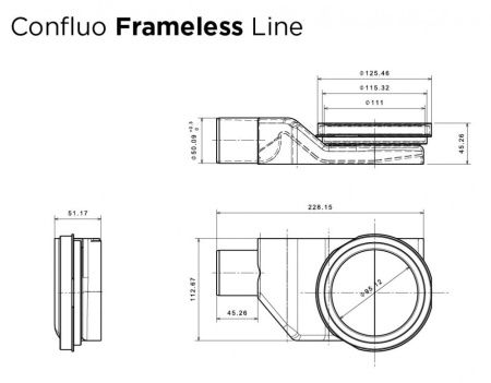 Душевой поддон под плитку Confluo Board UNI 900 со встроенный лотком Frameless Line 550