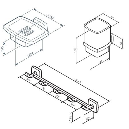 AK90B1903B Gem набор аксессуаров для зоны красоты, черный, артикул AK90B1903B