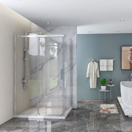 Душевой угол Veconi Rovigo RV-071, 1200х800х1950, хром, стекло прозрачное, артикул RV071-12080PR-01-19C4