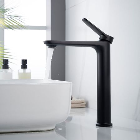 Смеситель для раковины высокий Shevanik S4311H, черный