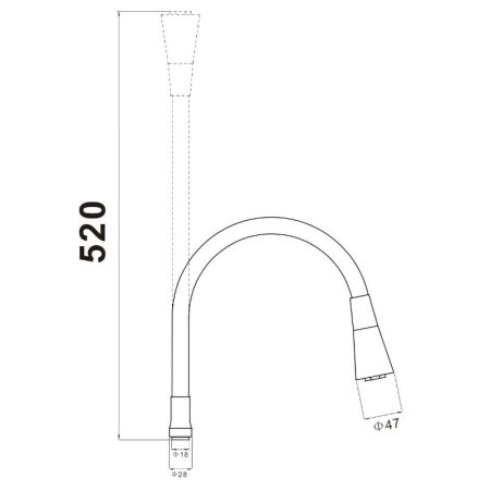 Гибкий излив для кухонного смесителя Savol S-MCG-W, белый, артикул S-MCG-W